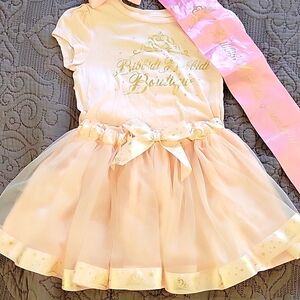 Disney Parks Bibbidi Bobbidi Boutique Girls Skirt, Top, Sash, sz M
